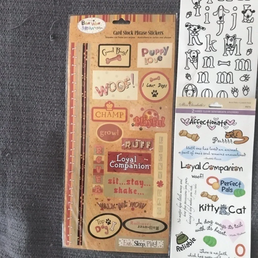 Miss Elizabeth’s Scrapbook Sticker Bundle. 7 items. Pet theme. NWOT